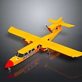 Yellow FIRE BIRD Seaplane Model With Twin Propellers And Streamlined Design