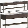 Modern Entryway Console Table And Side Cabinet With Marble Top And Storage Design 3d model