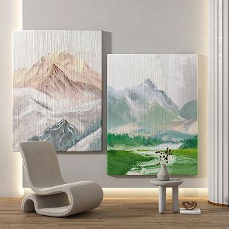 Modern Landscape Painting Landscape Abstract Decorative Painting 3d model