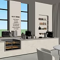Sunlit Café Interior With Iced Drinks Menu Coffee Machines And Pastry Display Case