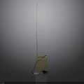 Radio Communication Device With Long Antenna Wooden Case And Power Cable