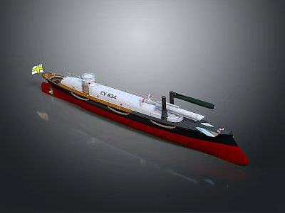Detailed LNG Ship Model With Red Hull White Body And Black Structure Design 3d model