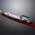 Detailed LNG Ship Model With Red Hull White Body And Black Structure Design