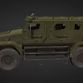 Military Green Armored Vehicle With Heavy Duty Tires And Reinforced Body