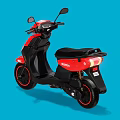 Red and Black Scooter with Stylish Body Design and Black Seat