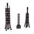 Industrial Equipment Featuring Tall Towers Chimneys Platforms And Support Structures
