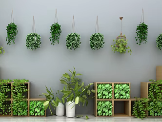Modern hanging basket plant wall decoration chandelier combination 3d model