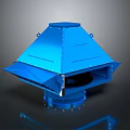 Blue Industrial Conical Ventilation Equipment With Base And Top Structure