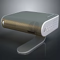 Modern Silver Metallic Projector with Sleek Design Adjustable Stand Control Buttons and Grilles