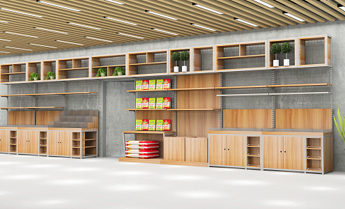 modern shelf supermarket shelf 3d model