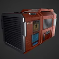 Red And Black HT-48 Equipment With Heat Sink Grille And Circular Component