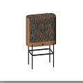 Contemporary Wine Cabinet With Brown Wooden Door And Black Metal Stand Interior