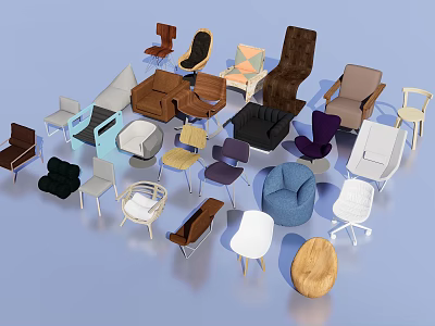 Stylish Sofa Set Collection With Various Modern Designs And Colorful Options 3d model