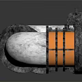 White Curved Pipe With Black Connecting Fittings And Orange Stripes