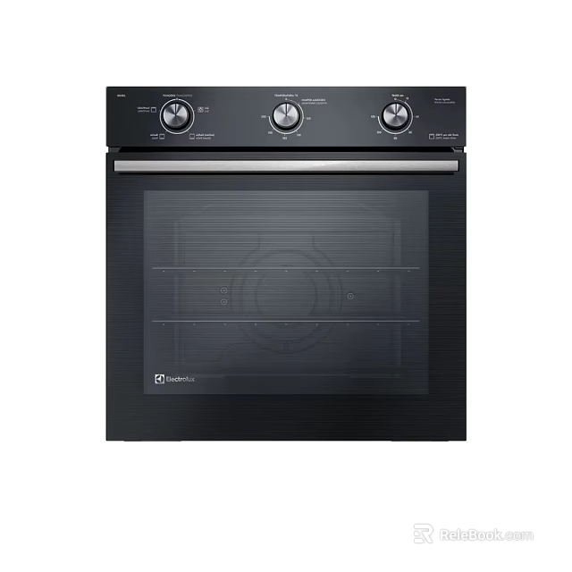 Sleek Modern Black Home Appliance Oven With Knob Control And Glass Door Design 3d model 