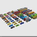 Different Types of Vehicles Including Cars Trucks Vans and Colorful Models