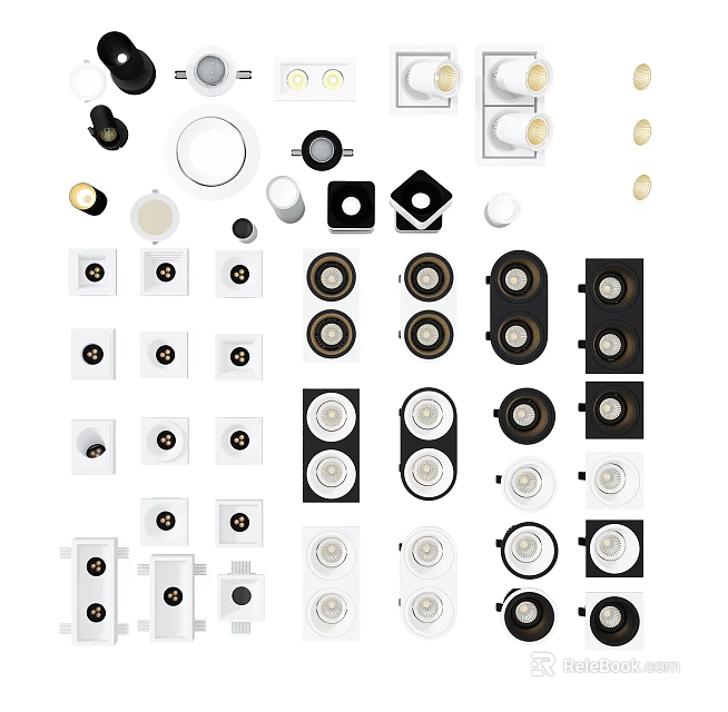 Various Modern Downlights And Spotlights With Diverse Designs For Home Lighting 3d model