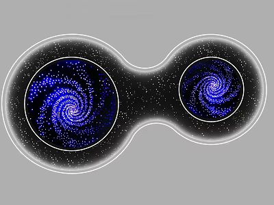 Artistic Ceiling Design For Interior With Starry Sky Double Rings 3d model