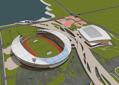 modern stadium 3d model