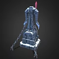 Frosty Ice Tower Architecture With Red Spire Chains And Ice Blocks