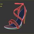 Brown Red High Heel Sandals with Crisscross Straps Fashionable Stylish Design