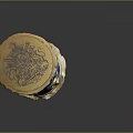 Blue Cylindrical Object With Golden Stars And Trim For Space Exploration