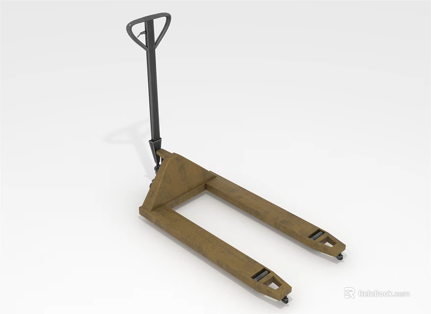 Heavy Duty Manual Pallet Jack With Steel Forks And Ergonomic Handle 3d model 