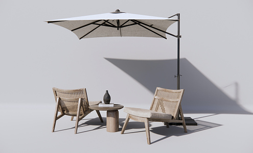 Quiet outdoor tables and chairs Outdoor leisure chairs 3d model