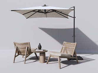 Quiet outdoor tables and chairs Outdoor leisure chairs 3d model