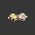 Cute White Rabbits Holding Heart Shaped Object With Floating Red Hearts Decoration