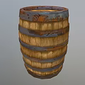 Vintage Wooden Barrel With Metal Hoops And Rustic Surface Texture Design