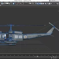 Military Green And Gray Helicopter With Rotors Cockpit And Emblem