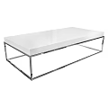 Modern White Coffee Table With Sleek Metal Frame And Rectangular Top Design 3d model