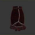 Black Skirt With White Polka Dots Waist Buttons And Ruffled Hem Design