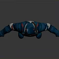 3D Superhero Action Figure With Red Blue Costume And Helmet Design