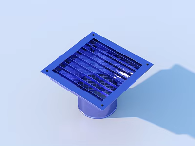 Blue Square Metal Vent Grille as Essential Household Item for Home Ventilation System 3d model