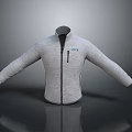 Gray Casual Jacket With Stand Collar Zipper And Extended Sleeves For Everyday Wear