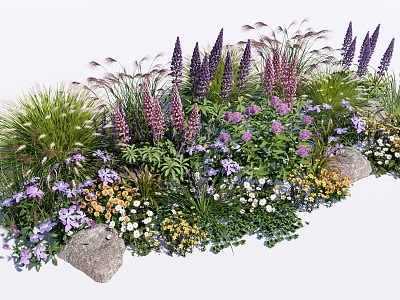 modern shrubs flowers and plants flower glasses flower bed plant combination green plant model