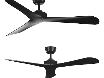Modern Black Ceiling Fan With Sleek Blades For Efficient Home Cooling 3d model