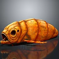 Fierce Orange Shell like Game and Movie Character with Large Mouth and Big Eyes