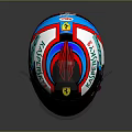 Ferrari Racing Helmet With Hublot Logo Kubica Name Colorful Design Black Red Blue Accents