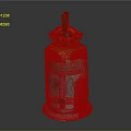 Ancient Architectural Bronze Bell Featuring Dragon Ornament Carved Patterns And Base