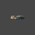 Modern Volkswagen Vans in Green Blue and Orange Stripe Color Schemes
