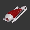 Red And White Automotive Tail Light With Metal Frame And Reflective Surface