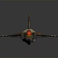 Camouflage Fighter Jet Model With Red Cockpit And Yellow Green Brown Colors