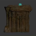 Scenic Natural Rock Formation With Blue Central Pool And Rough Textured Surface