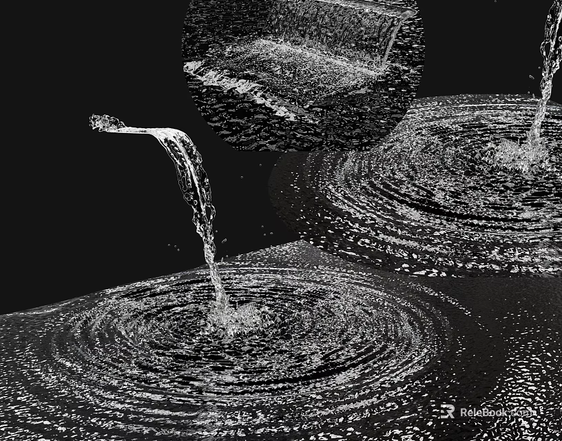 Decorative Garden Ornament Water Feature With Rippling Water And Flowing Drops 3d model 