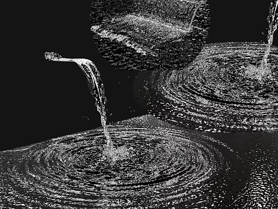 Decorative Garden Ornament Water Feature With Rippling Water And Flowing Drops 3d model