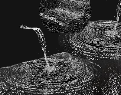 Decorative Garden Ornament Water Feature With Rippling Water And Flowing Drops 3d model