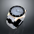 Elegant Modern Watch With Black Bezel Gold Case White Strap And Classic Dial Design